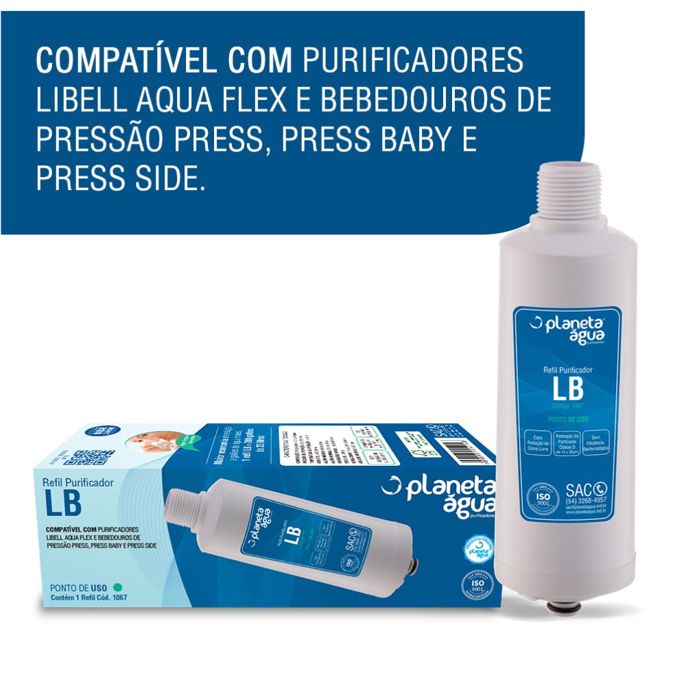 Refil Filtro LB para Purificador de Água Libell compatibilidade