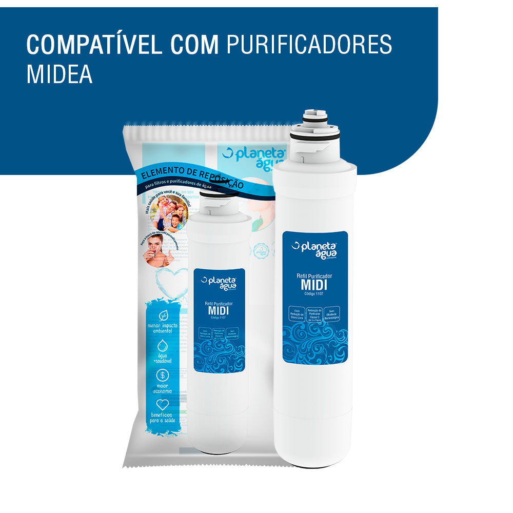 Refil Midi para Purificador de Água Midea Sansia e Liva Compatível Refil Midi para Purificador de Água Midea Sansia e Liva Compatível